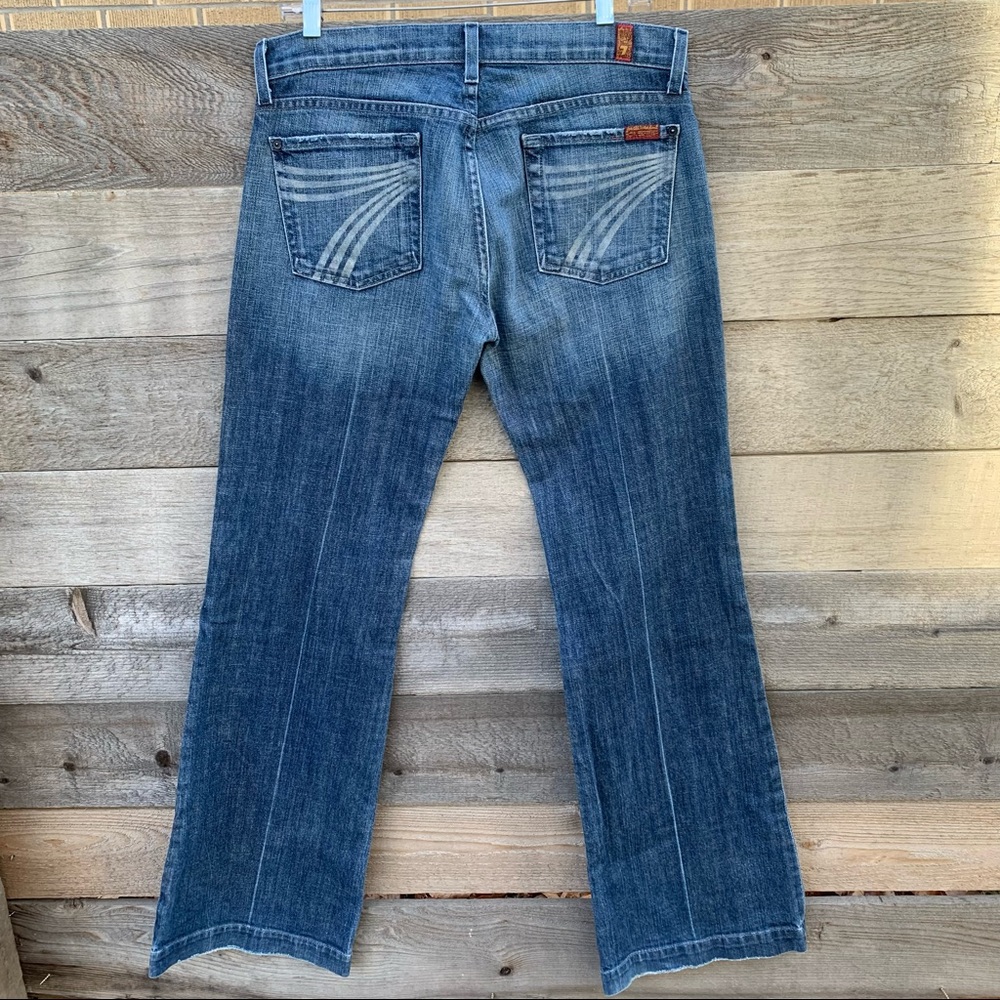 7 for All Mankind Dojo Wide Leg Jean Medium Wash Womens Sz 28